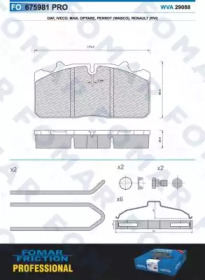 FOMAR FRICTION fo675981 -  Комплект тормозных колодок, дисковый тормоз